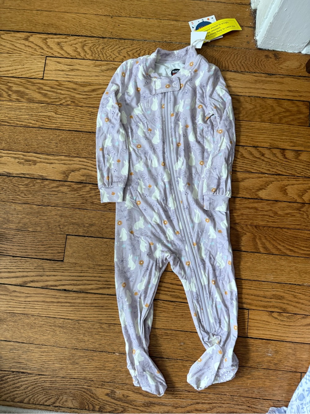 Bird & Bean Bunny Footed Pajama Sleeper - Size 18-24 Months - NWT